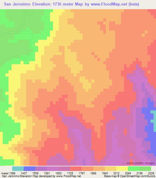 San Jeronimo,Honduras Elevation Map