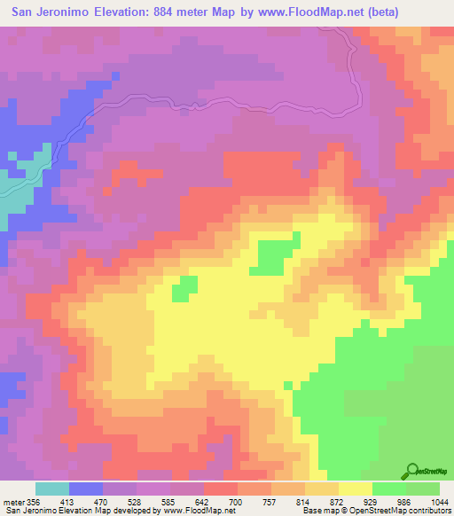 San Jeronimo,Honduras Elevation Map