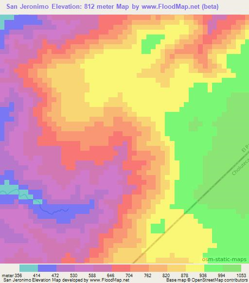 San Jeronimo,Honduras Elevation Map