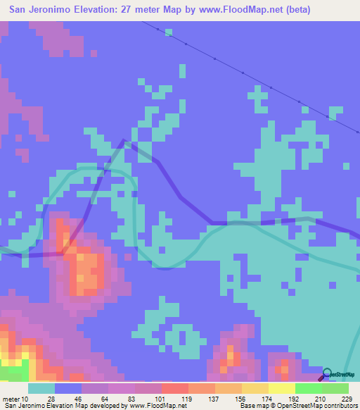 San Jeronimo,Honduras Elevation Map
