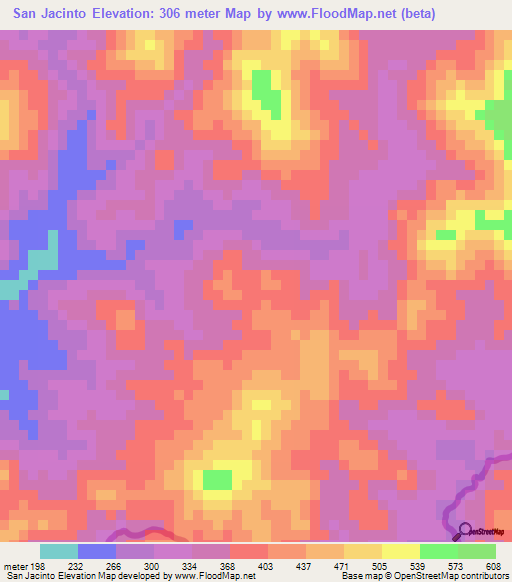San Jacinto,Honduras Elevation Map