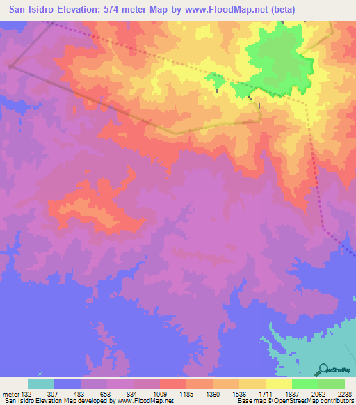 San Isidro,Honduras Elevation Map