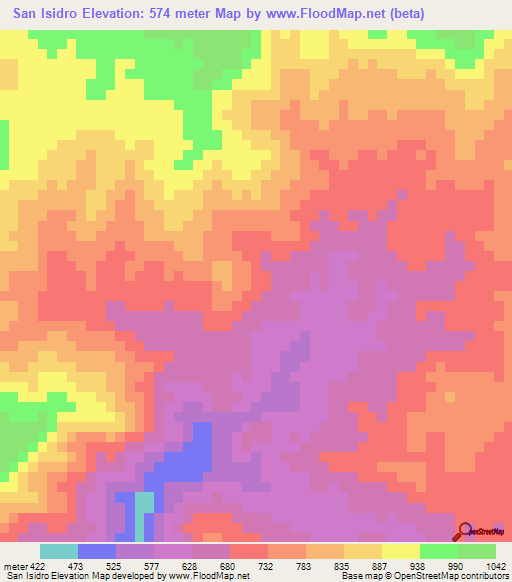 San Isidro,Honduras Elevation Map