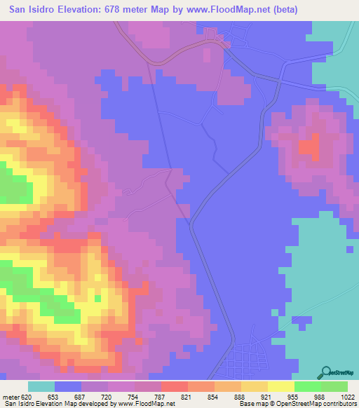 San Isidro,Honduras Elevation Map