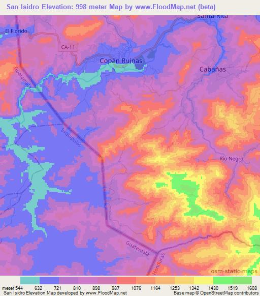 San Isidro,Honduras Elevation Map