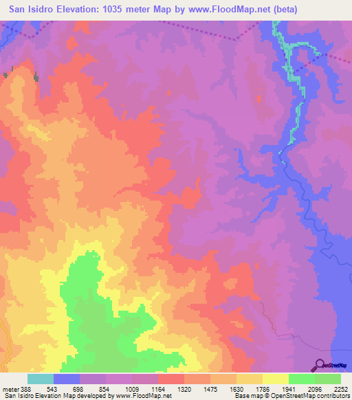 San Isidro,Honduras Elevation Map