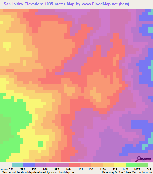 San Isidro,Honduras Elevation Map
