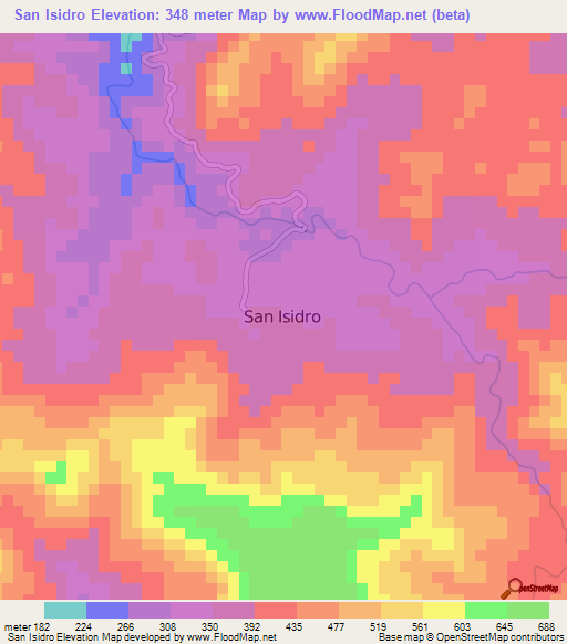 San Isidro,Honduras Elevation Map