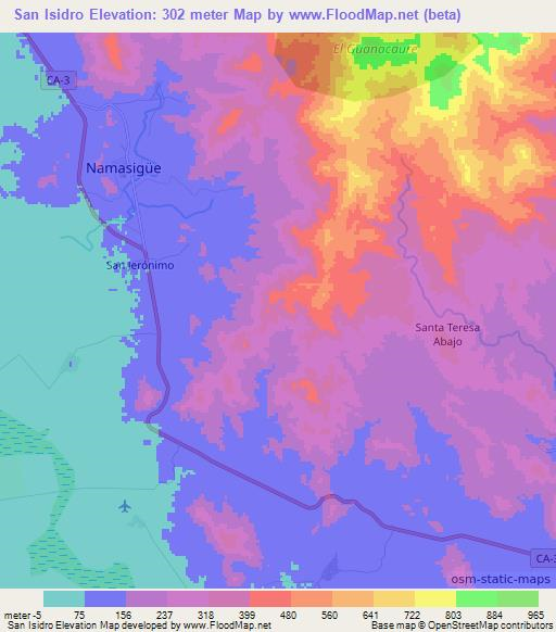 San Isidro,Honduras Elevation Map