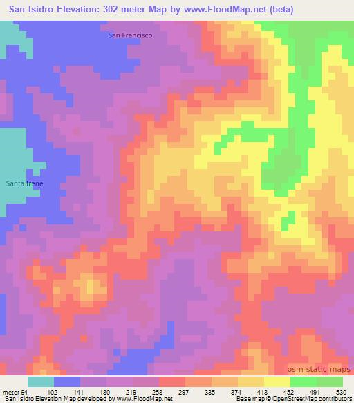 San Isidro,Honduras Elevation Map