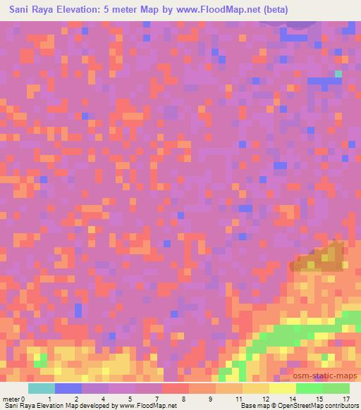 Sani Raya,Honduras Elevation Map