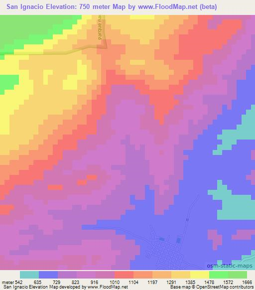 San Ignacio,Honduras Elevation Map