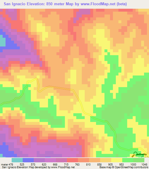 San Ignacio,Honduras Elevation Map