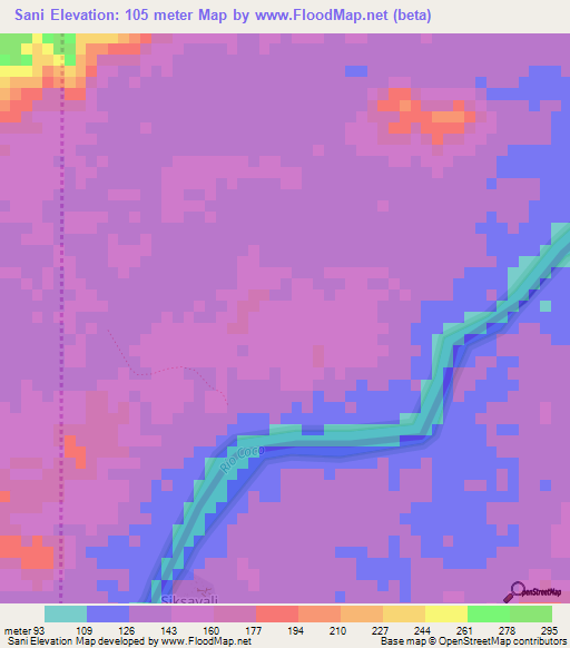 Sani,Honduras Elevation Map