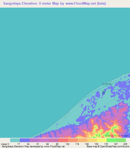 Sangrelaya,Honduras Elevation Map