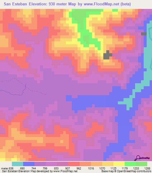 San Esteban,Honduras Elevation Map