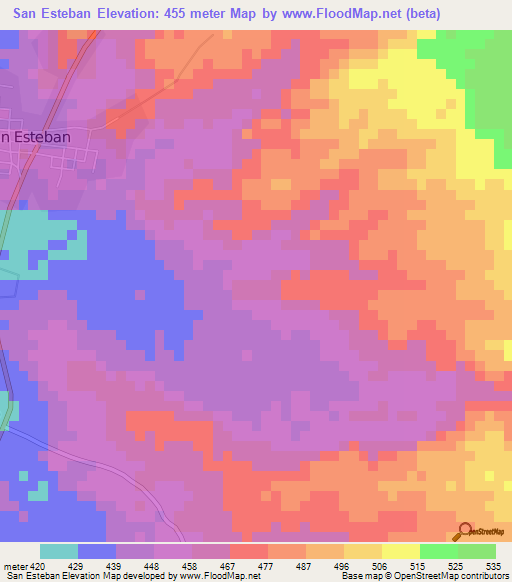 San Esteban,Honduras Elevation Map