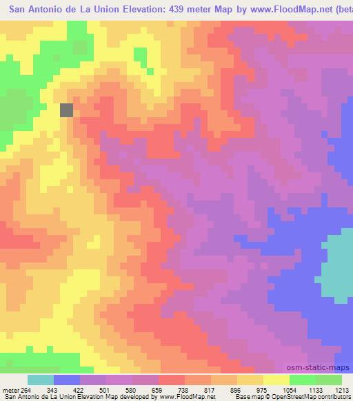 San Antonio de La Union,Honduras Elevation Map