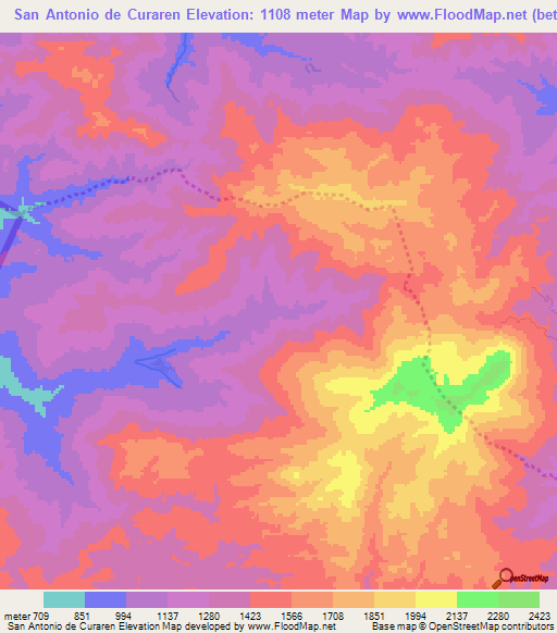 San Antonio de Curaren,Honduras Elevation Map