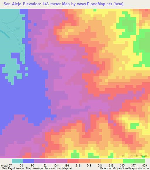 San Alejo,Honduras Elevation Map