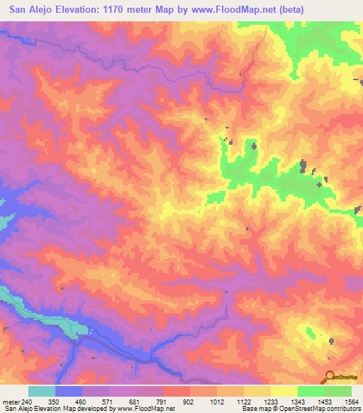 San Alejo,Honduras Elevation Map
