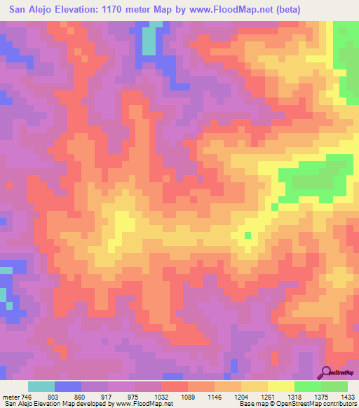 San Alejo,Honduras Elevation Map