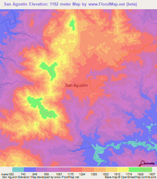 San Agustin,Honduras Elevation Map
