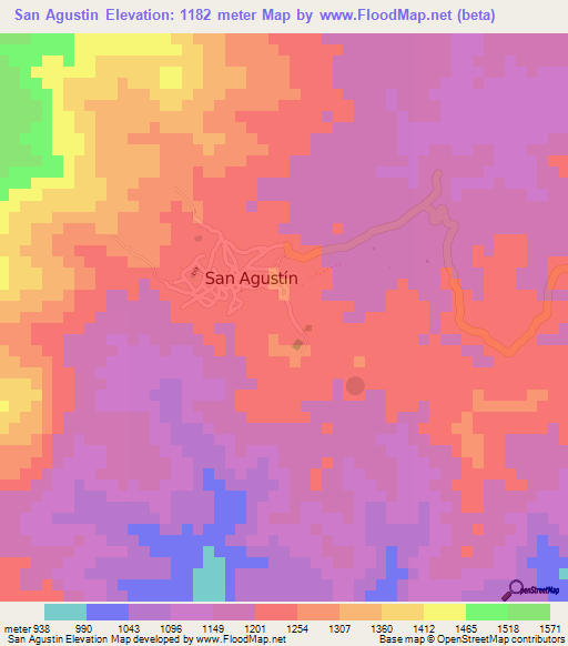 San Agustin,Honduras Elevation Map