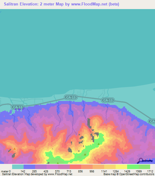 Salitran,Honduras Elevation Map