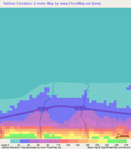 Salitran,Honduras Elevation Map