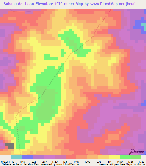 Sabana del Leon,Honduras Elevation Map