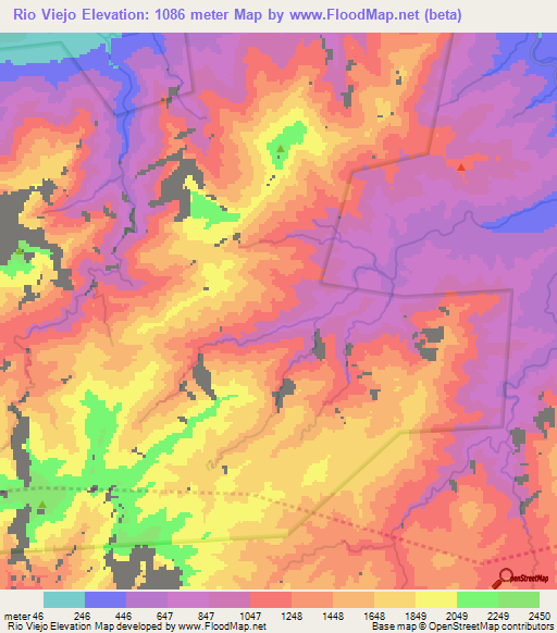 Rio Viejo,Honduras Elevation Map