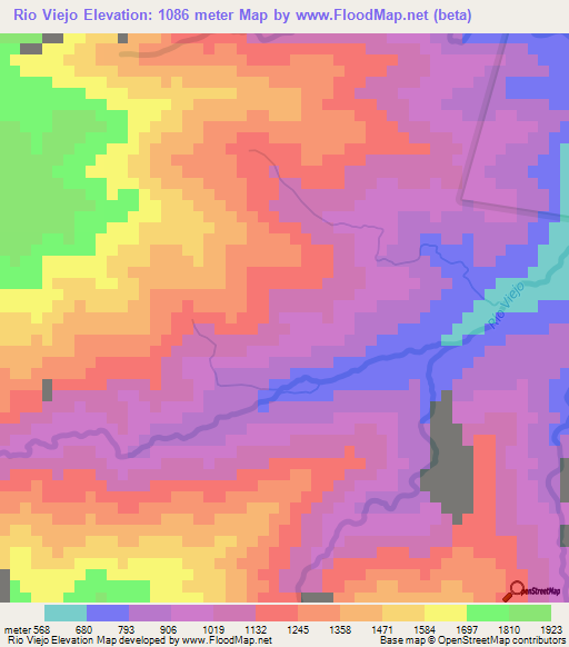 Rio Viejo,Honduras Elevation Map