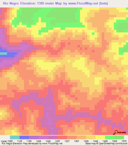 Rio Negro,Honduras Elevation Map
