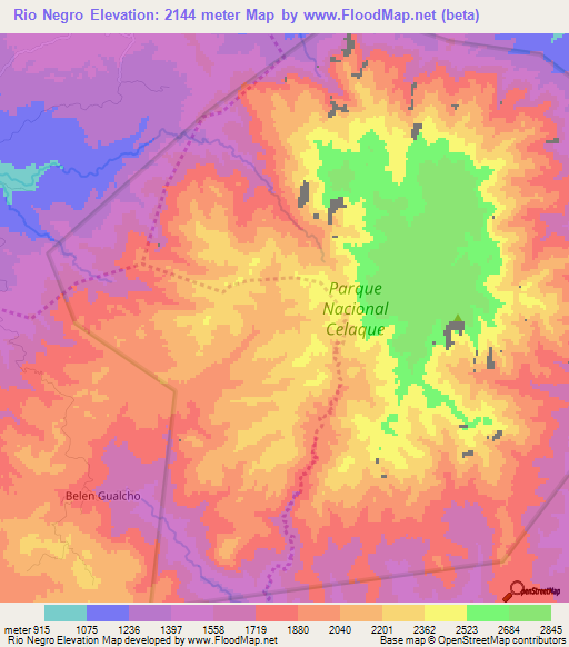 Rio Negro,Honduras Elevation Map