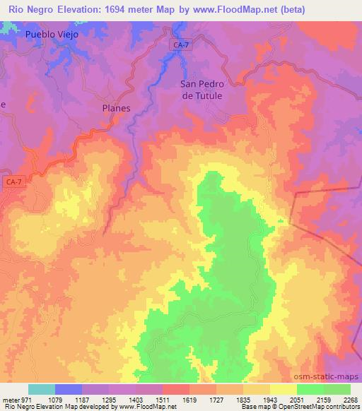 Rio Negro,Honduras Elevation Map