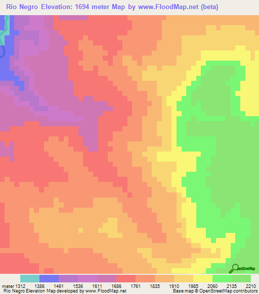 Rio Negro,Honduras Elevation Map