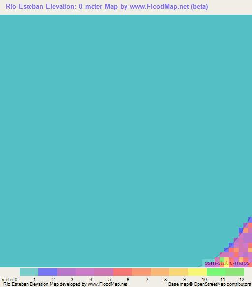 Rio Esteban,Honduras Elevation Map