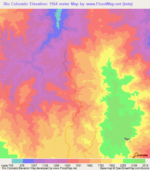 Rio Colorado,Honduras Elevation Map