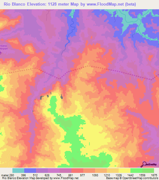 Rio Blanco,Honduras Elevation Map
