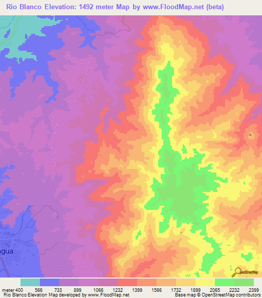 Rio Blanco,Honduras Elevation Map