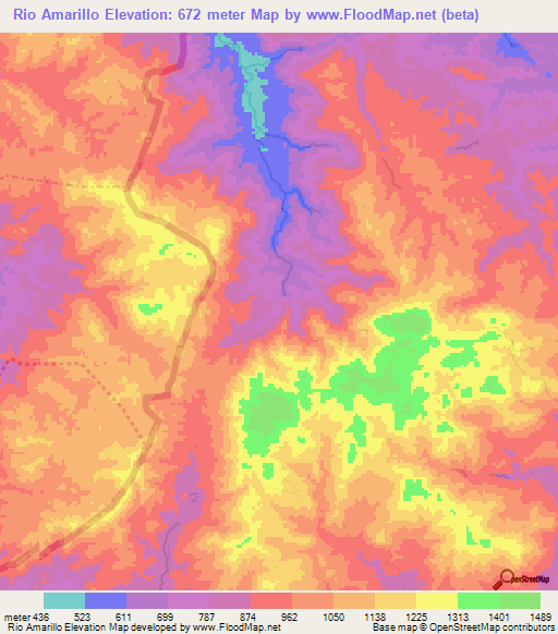 Rio Amarillo,Honduras Elevation Map