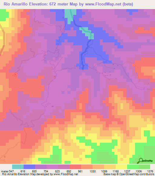 Rio Amarillo,Honduras Elevation Map