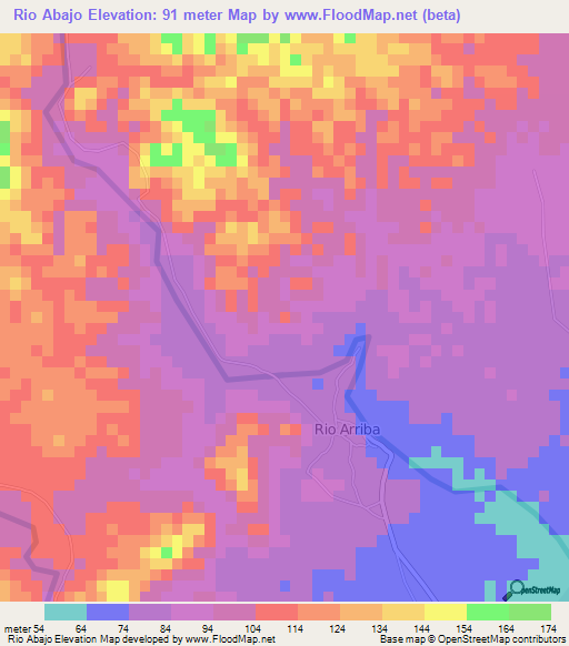 Rio Abajo,Honduras Elevation Map