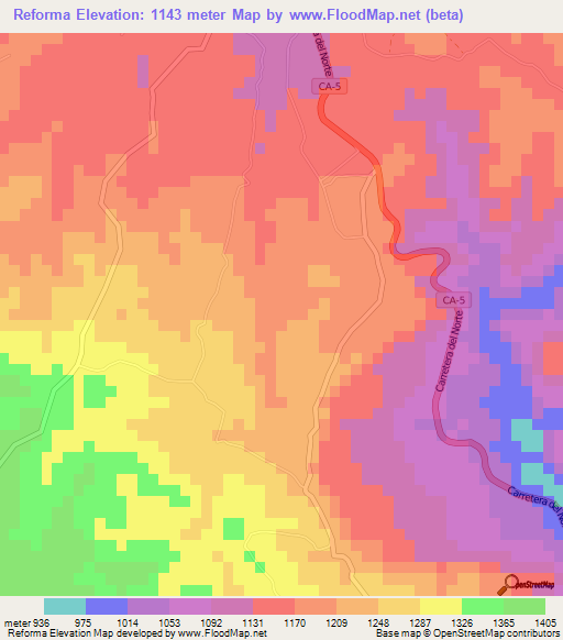 Reforma,Honduras Elevation Map