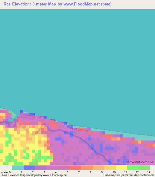 Ras,Honduras Elevation Map