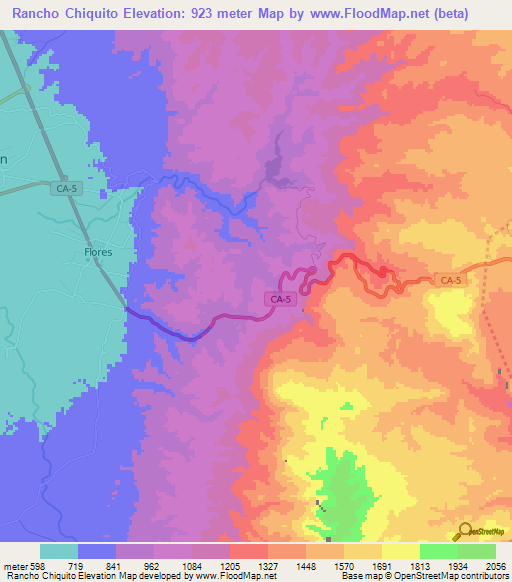 Rancho Chiquito,Honduras Elevation Map