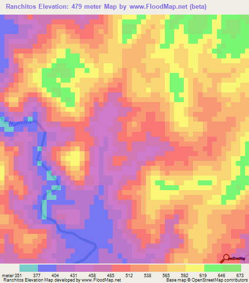 Ranchitos,Honduras Elevation Map