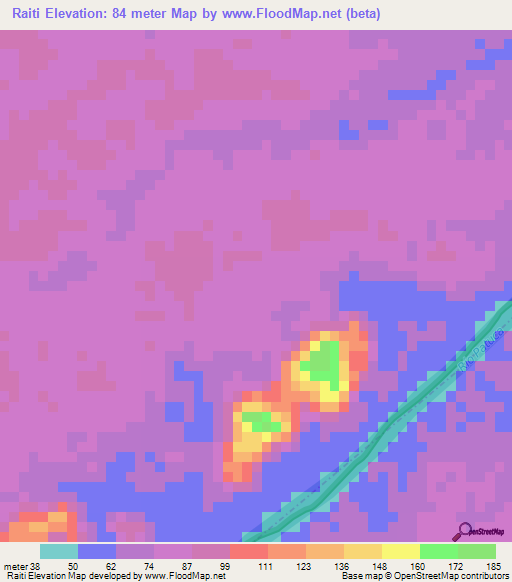Raiti,Honduras Elevation Map