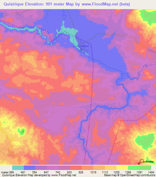 Quisirique,Honduras Elevation Map